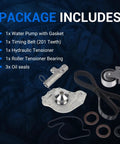 Beefed Up Timing Belt Kit With Water Pump For 3.5L 4.0L V6 V8 Engines That Fit Dodge Charger includes components laid out