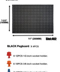68 Piece Large Pegboard Tool Organizer Set with black panels and various colored socket holders.