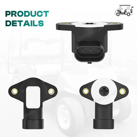 RXV Electric Golf Cart Accelerator Position Sensor Replacement for 2008 and Up Carts OEM 600019 Compatible Easy Install Snappy Throttle Response and Reliable Performance, black sensor front view