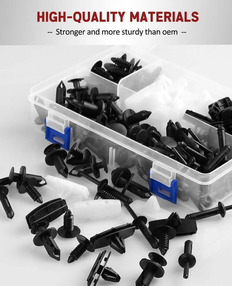 Six In One Wrangler Fender Flare Clips And Fastener Retainer Set For Jeep Wrangler JK JL 2007 To 2024 And Grand Cherokee Liberty 2005 To 2010 Plastic Bumper Rivets Push Type Easy Install DIY Friendly in container