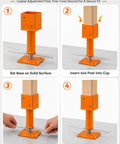 No Sweat Setup For Your Outdoor Build With These Heavy Duty 4 Pack Screw Jack Posts Featuring 4X4 Adjustable Steel Plates for installation steps.