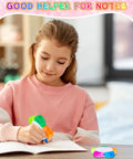 Girl using Petals Highlighters Set 140 Pieces In Five Assorted Fluorescent Colors Flower Shape Watercolor Highlighter Pens