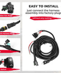 Upgraded Fan Override Switch Kit with Relay, LED Rocker, and heat-resistant wiring for Polaris RZR Ranger Can-Am X3 Maverick