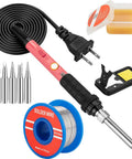 60W Soldering Iron Kit With 5 Interchangeable Tips And 10 In 1 Adjustable Temperature Soldering Tool For Electronics Repair Fast Heat 110V