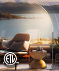 Arc Corner Floor Lamp With 3000K Warm White Cozy Vibes Mood Lighting, Three Brightness Presets, Easy Tap Touch Switch, 63 Inch Curved LED Standing Lamp For Living Room And Bedroom, Sleek Silver Finish