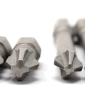 Close-up of short and long S2 steel bits from 7 Piece JIS Driver Set Pro Grade Screwdrivers And Bits Bundle For Electronics And Auto Use