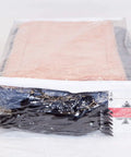 Set Of Ten Clear Vinyl Zippered Storage Bags In 11 By 15 By 4 Inches Durable 4 Mil See Through Organizer Bags with items inside