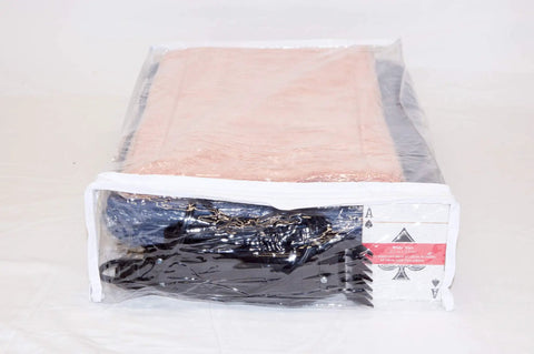 Set Of Ten Clear Vinyl Zippered Storage Bags In 11 By 15 By 4 Inches Durable 4 Mil See Through Organizer Bags with items inside