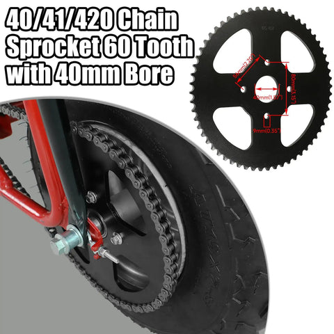 60 Tooth Sprocket for 420 Chain Mini Bike Rear Sprocket 40mm Bore Replacement Fits Coleman CT200U EX BT200X CT200U EXR