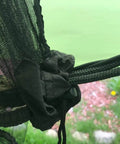 Close-up of No-See-Um Hammock Mosquito Net XL 11FT By 4.6FT With 360 Degree Bug Protection Polyester Mesh, showing secure straps.