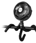 Rechargeable Battery Operated Stroller Fan Clip On for Baby, 360 Degree Adjustable Clip Fan attached to a bar
