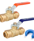 Half Inch Push To Connect Ball Valve Solid Brass Plumbing Shutoff For Pex And Cpvc Tubing Tool Free Quick Click Install with handles