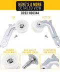 Dryer Idler Pulley Replacement For Samsung Dryers Drop In Easy Install with durable pulley, threaded screw, and metal arm bracket