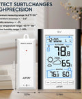 All In One Indoor Outdoor Thermometer And Hygrometer Weather Station With 330 Foot Wireless Remote Sensor Battery Powered And Backlit Display For Real Time Temp And Humidity Inside Or Outside, showing temperature and humidity readings.