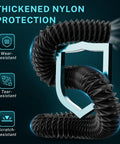 3 Inch Diesel Heater Ducting Hose, 8 Ft Flexible Nylon Exhaust Pipe showcasing thickened nylon protection and resistance features
