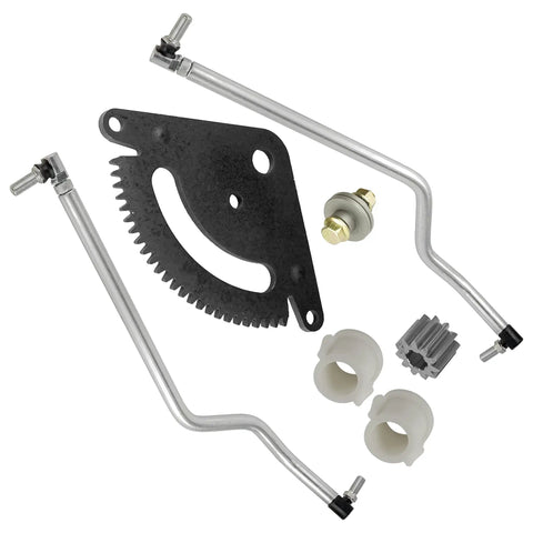 Selective Sector Drag Link Kit For John Deere G110 L100 L105 L107 L108 L110 L111 L118 L120 L130 Sabre 14.542Gs With Left And Right Drag Links Pinion Gear Gear Plate And Steering Shaft Bushings Beefed Up. steering parts set