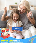 Totally Fun Playable Wooden Piano STEM Toy Kit For Kids And Teens Buildable 3D Puzzle Craft Set For Girls And Boys Ages 8 9 10 11 12 13 14 15 16 Kid Approved Educational Musical Gift For Holidays And Birthdays, mother and child holding gift box