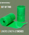 Puncture Proof Fat Tire Liners, Set of 2, Flat Tire Protection for Fat Bikes, green plastic rolls, 2 inches wide.