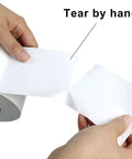 White Duct Tape 3 Inch Wide, Heavy Duty Industrial Grade 55 Yards, Waterproof And UV Resistant being torn by hand