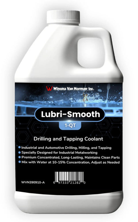 LubriSmooth Drilling And Tapping Coolant, Premium Concentrated Semisynthetic Water Soluble Fluid For Heavy Duty Metalworking, One Quart
