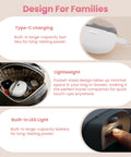 Upgraded Electric Nail Clipper With Adjustable Speeds And LED Light Automatic Trimmer for babies and seniors, showing compact design and LED light.