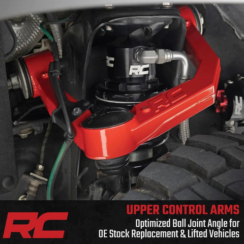Forged Upper Control Arms For 2007-2018 Chevy GMC 1500 Trucks Solid Aluminum Construction, POM Ball Joints installed view
