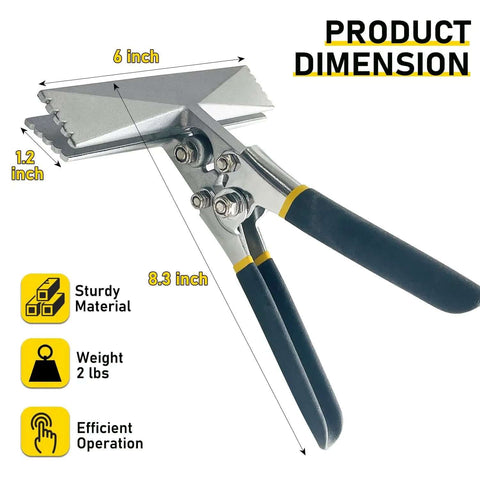 6 Inch Hand Seamer For Sheet Metal Straight Jaw Bender Tool With Non Slip Handle dimensions and features displayed