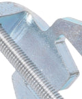 Close-up of galvanized hinge from Galvanized T Post Gate Hinge Kit 2 Pack With 200 Degree Swing, Heavy Duty Chain Link Fence Gate Hinges.