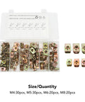 U Nut Kit 100 Pcs Stainless Steel M8 Assortment For Auto Body Panel Bumper Repair Clamp Nuts For Sheet Metal And Plastic Trim Rust Resistant Galvanized Finish With Secure Fixing For Car Panels, open case