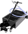 Low Profile 25 Gallon Oil Drain Pan With 110V High Flow Electric Pump, Large Capacity Oil Change Pan, blue hose, folding handle