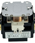 Compact 208V-240V 40A DPST Contactor For HVAC And Commercial Appliances, front view of relay unit with metal and plastic components.