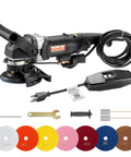 Wet Polisher 800W With Six Variable Speeds And Seven Polishing Kits, 4 Inch Concrete Grinder For Marble Granite Tile And Stone