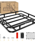 RV Bumper Mounted Cargo Carrier Basket With Net Fits 4 Inch Or 4 And A Half Inch Bumpers Heavy Duty Luggage Rack with accessories