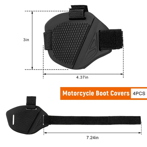 Heavy Duty Rubber Motorcycle Shifter Pad Anti Slip Gear Lever Grip With Adjustable Elastic Strap Delivers Lock Tight Grip, 4.37x3in design.