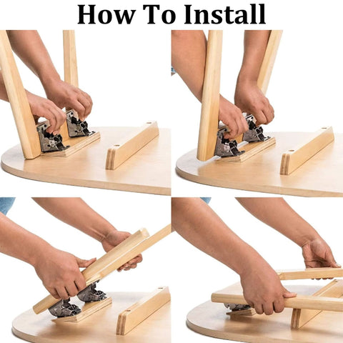 How to install Heavy Duty 4 Pack Folding Support Brackets With Self Locking Hinges For Tables Benches And Workbenches