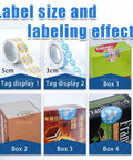 Hella Sturdy Semi Automatic Corner Labeler 90 Degree Box Applicator with label size examples on boxes.