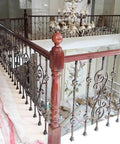 Top Shelf Bronze Wrought Iron Balusters 25 Pack 95Cm Height Anti Rust Railing Spindles For Deck Stair Posts And Porch Banister Columns No Sweat Quick Diy Refresh, featuring elegant bronze spindles on wooden rail.