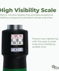 Click Style Torque Wrench With Three Eighths Inch Drive 50 To 250 Inch Pounds Range showing easy-read scale detail