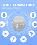 Trusted CR2016 3V Lithium Button Batteries 5 Pack, featuring compatibility with various devices in a clear layout.