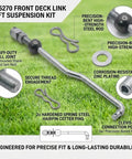 Front Deck Lift Link Suspension Kit For Husqvarna Craftsman Poulan Lawn Mowers With 42 And 46 Inch Decks Includes Hardware Kit No Fuss Install All In One Repair Bundle Replaces 195270 And 532195270 532195264, steel rod with ball joint and cotter pins