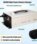High Performance 24v Battery Charger With Selectable 30 40 Or 50 Amp Output For Lead Acid Batteries, showing aluminum case and LED display.