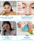 Tea Tree Eyelid Cleansing Wipes For Eyes And Makeup Removal Saline Rinse Travel demonstrated in various scenarios