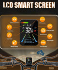 LCD screen of High Power 2500W Peak Electric Fat Bike For Adults With 32 MPH Top Speed 100 Mile Range 48V 20Ah Battery NFC Unlock.