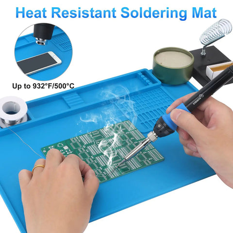 Pro Grade Soldering Mat For Electronics Repair With Magnetic Zones And Heat Resistant Silicone Work Pad 70 Compartments