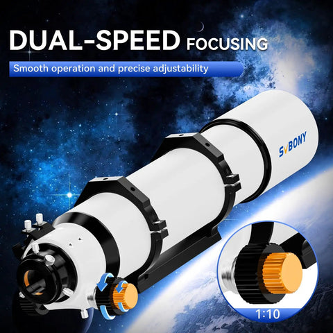 102mm F6.5 Refractor Telescope For Beginners And Deep Space Nerds showcasing dual speed focuser and large aperture design