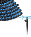 60 Pack Quick Connect Drip Irrigation Emitters Fan Shape For One Quarter Inch Tubing No Tools Needed Adjustable Push To Connect