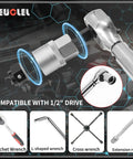 22 Piece Wheel Lock Nut Key Kit For BMW Vehicles With All In One Socket Tool Set showing wrenches and sockets