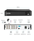 Boss Grade 8 Channel CCTV DVR With H265 Plus And AI Motion Detection For People And Vehicles Remote Access back panel ports
