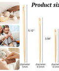 Three Different Sized Nalbinding Needle Set For Knitting And Crochet Large Wooden Bamboo Yarn Needles For Weaving Stitching Embroidery And Craft Projects Durable Lightweight Tools showing three needle sizes and usage examples