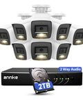 Eight Channel Two Way Audio Security Camera System With Eight 1080P Cams and Lite DVR, front view